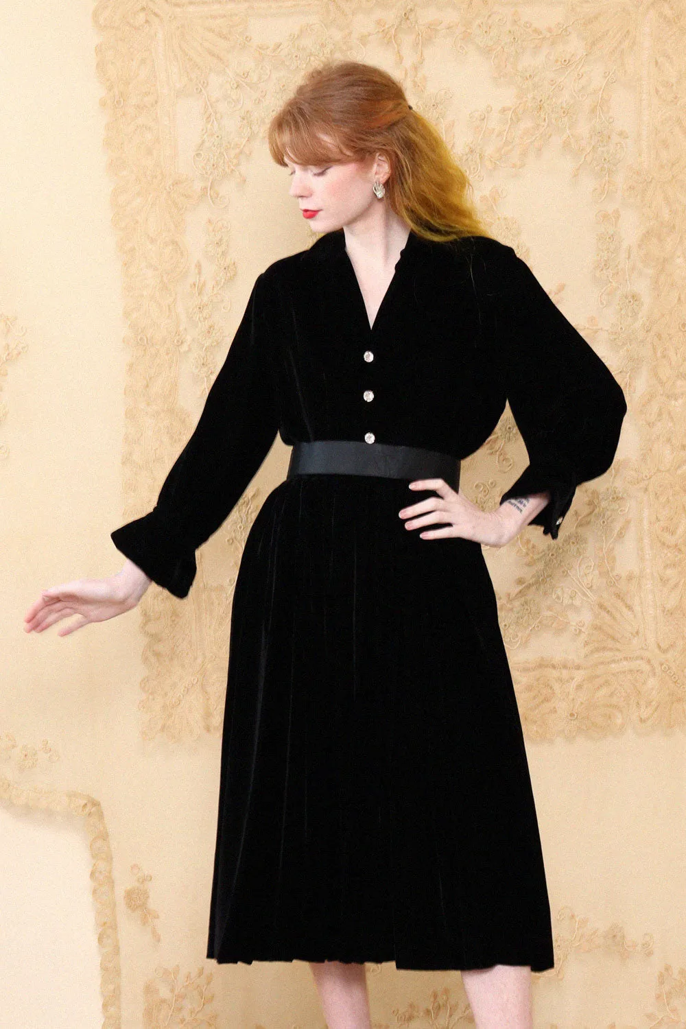 1950s Velvet New Look Dress XS/S