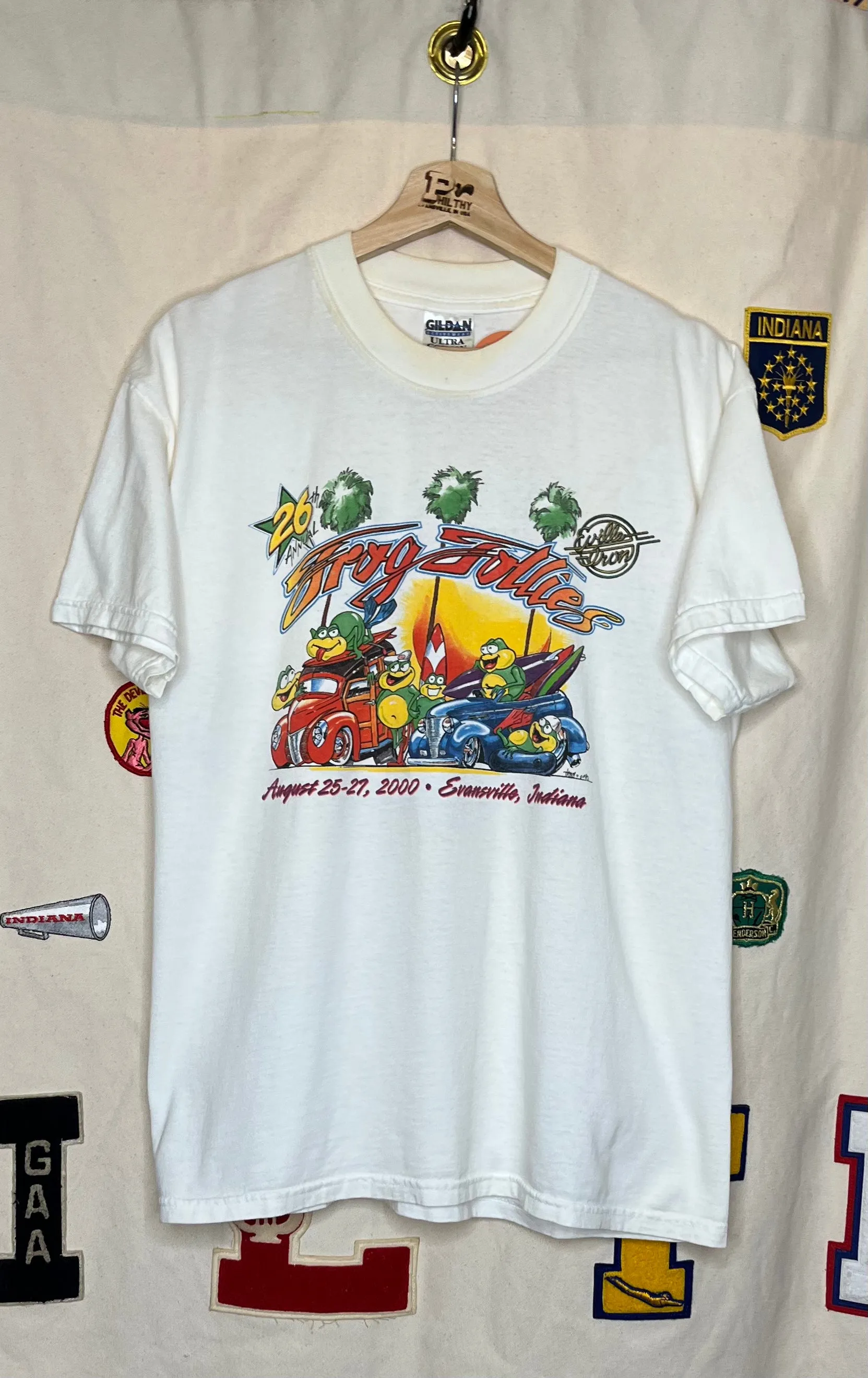 2000 Frog Follies Evansville White T-Shirt: L