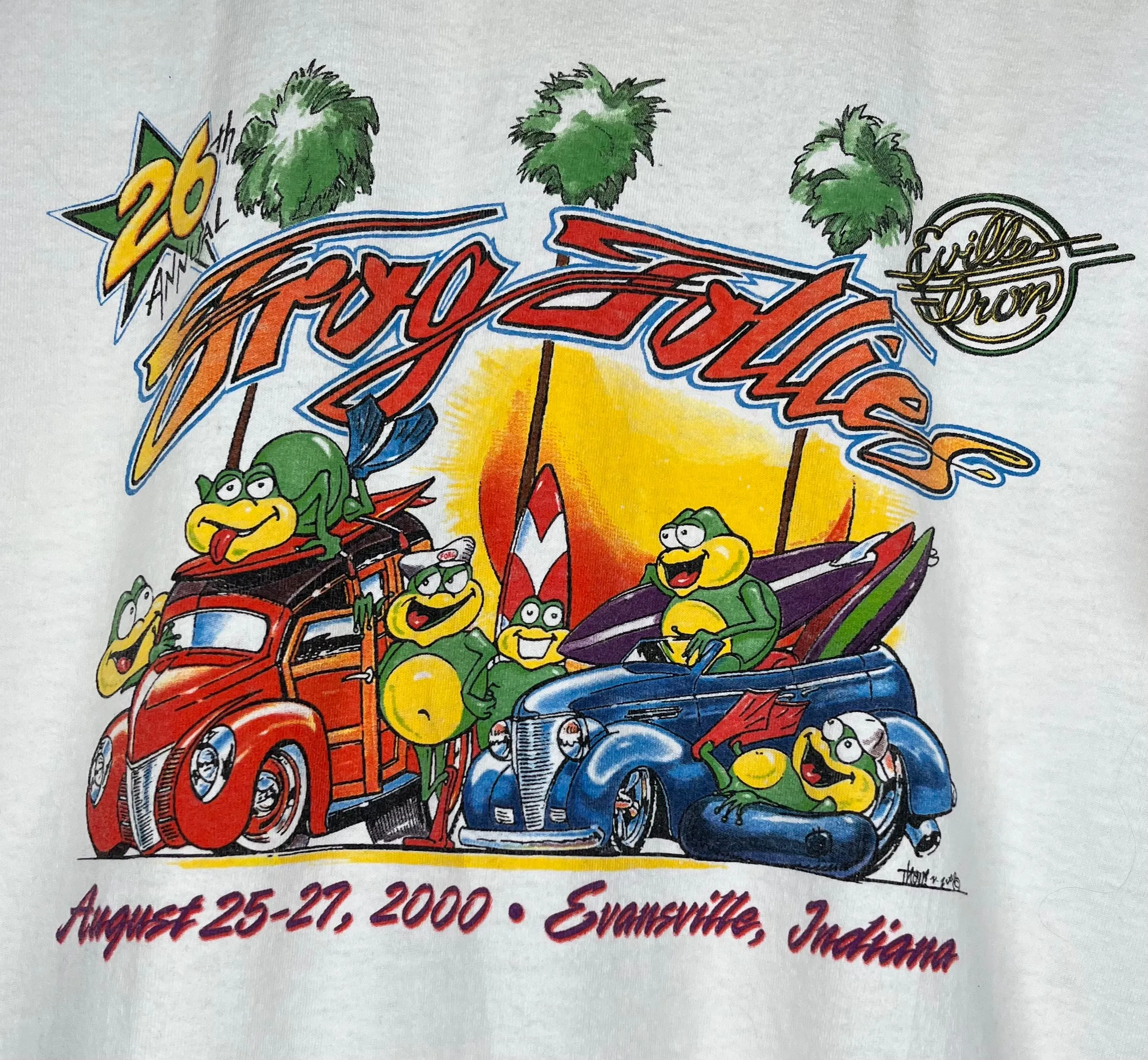 2000 Frog Follies Evansville White T-Shirt: L