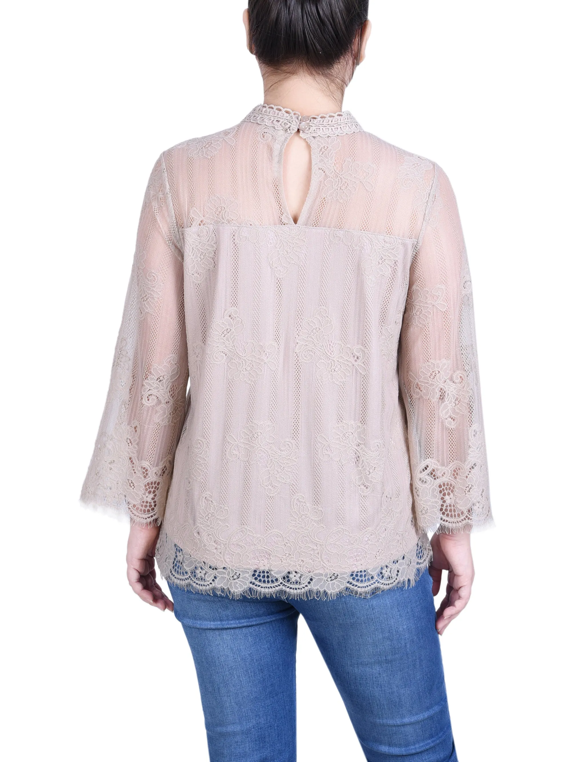 3/4 Sleeve Lace Blouse