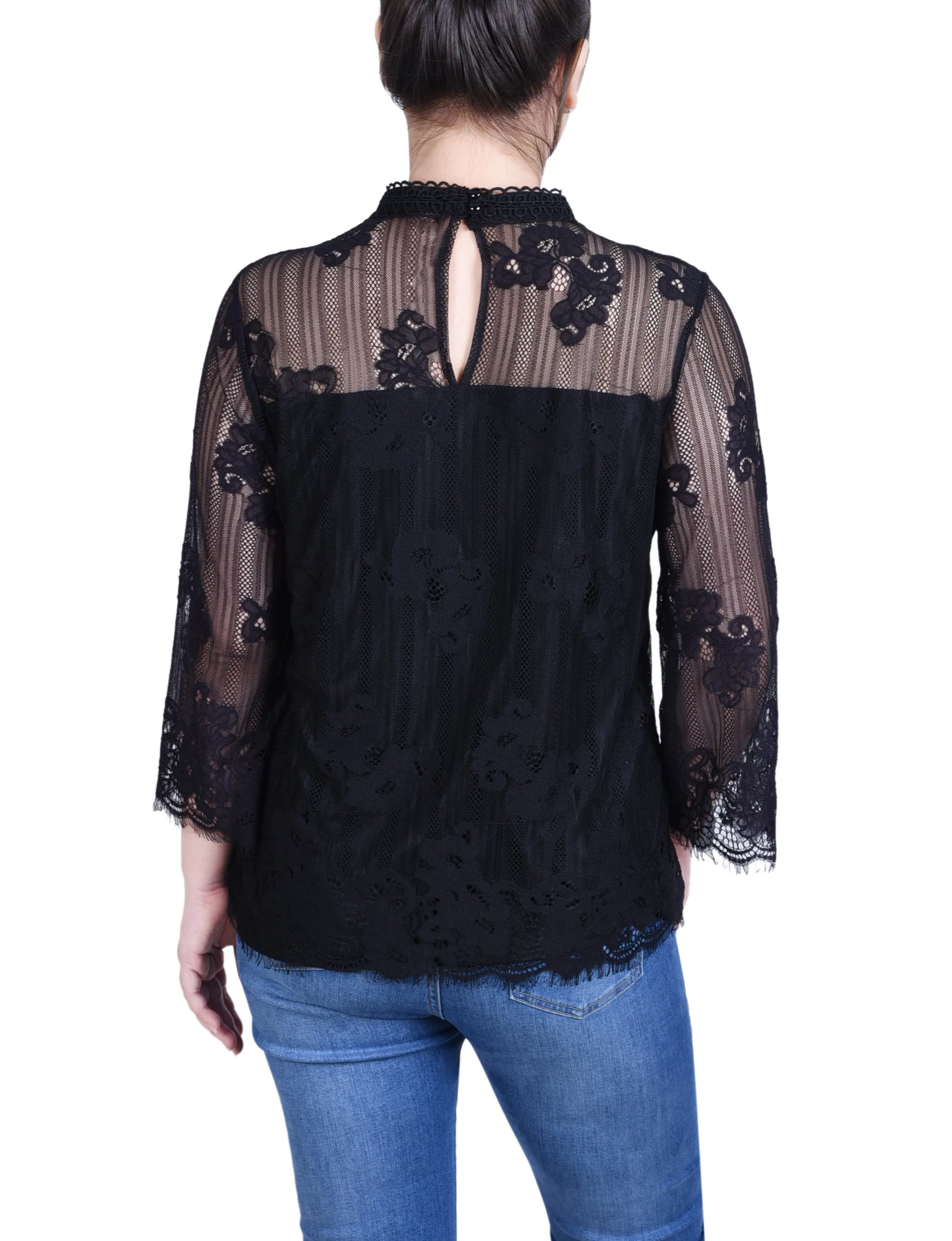 3/4 Sleeve Lace Blouse