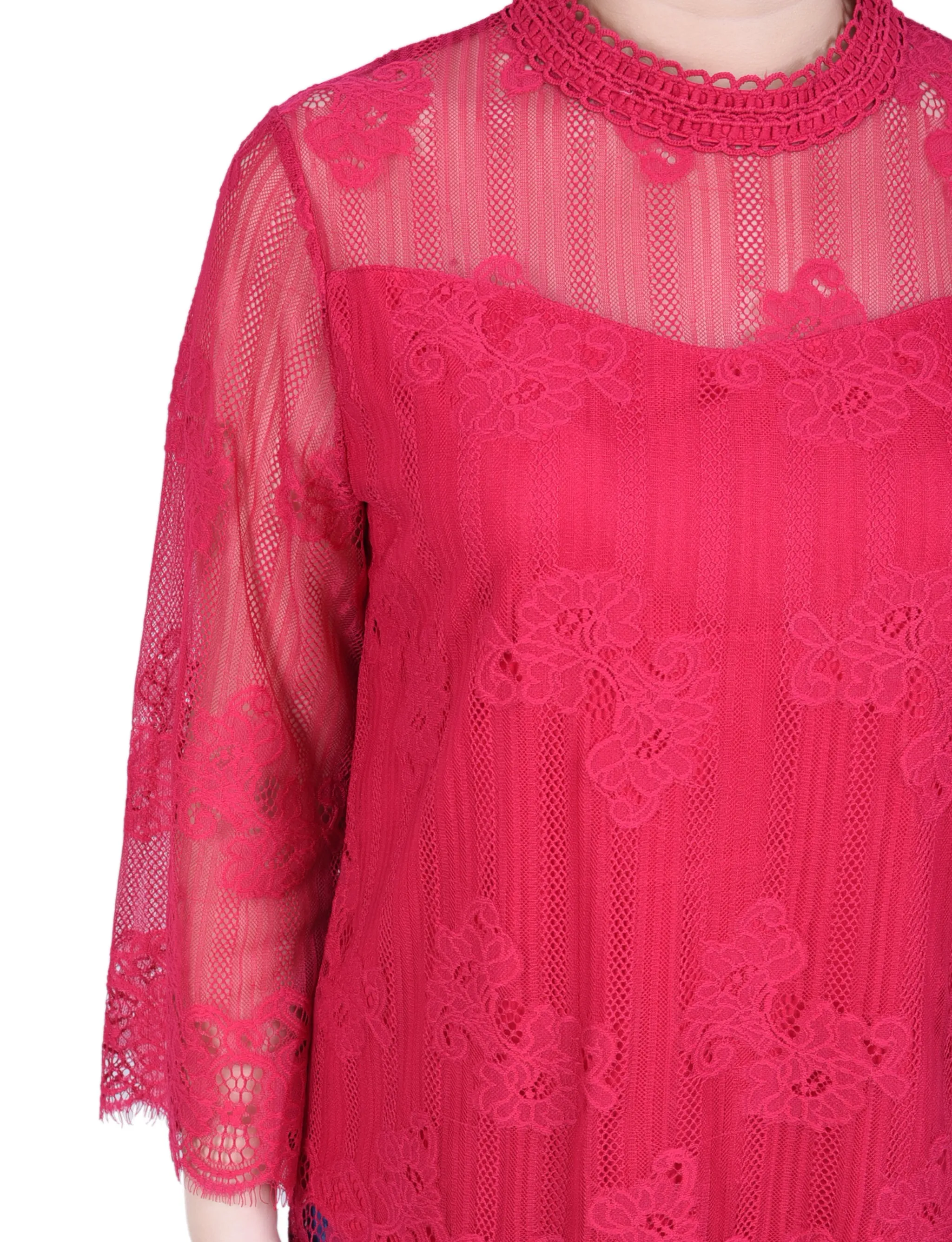 3/4 Sleeve Lace Blouse