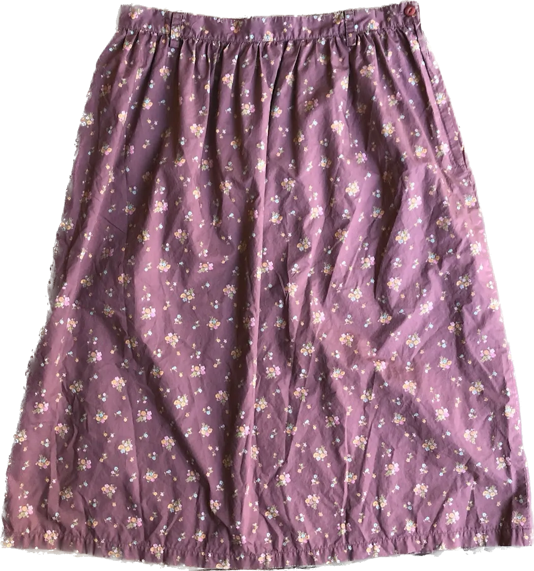 90s Eddie B. Calico Mauve Skirt       W34