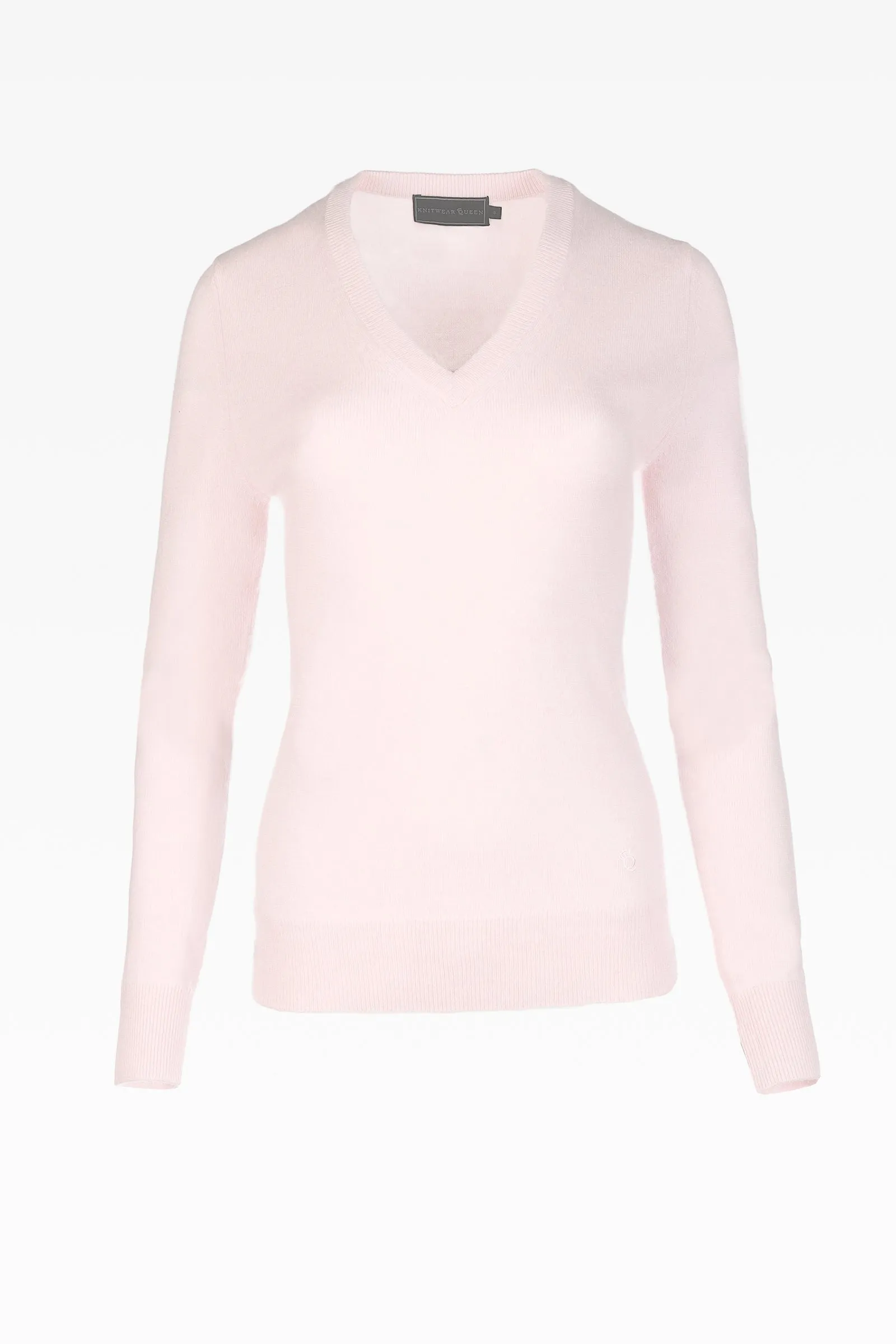 Alice Ladies Cashmere V-Neck Jumper in Nurture Pink: Sizes XS-XL