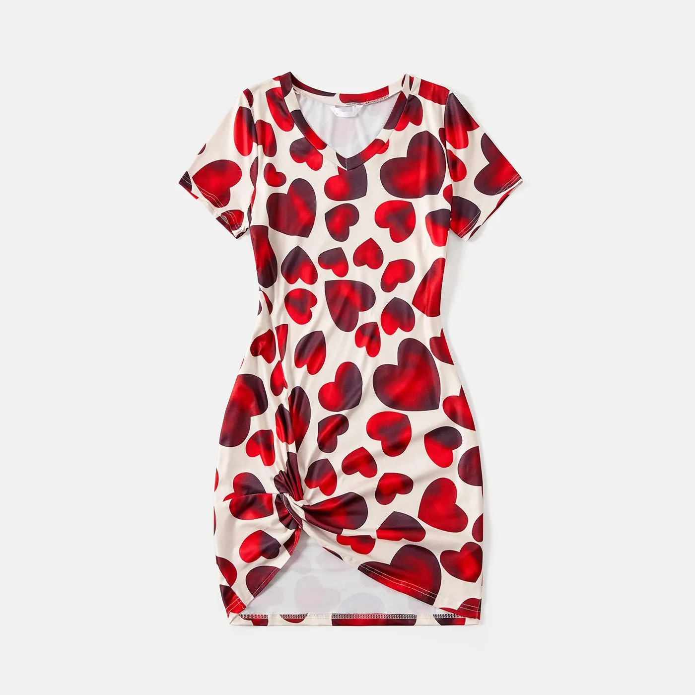 Allover Heart Print Family Matching Dress Heart Print Bodycon Dresses