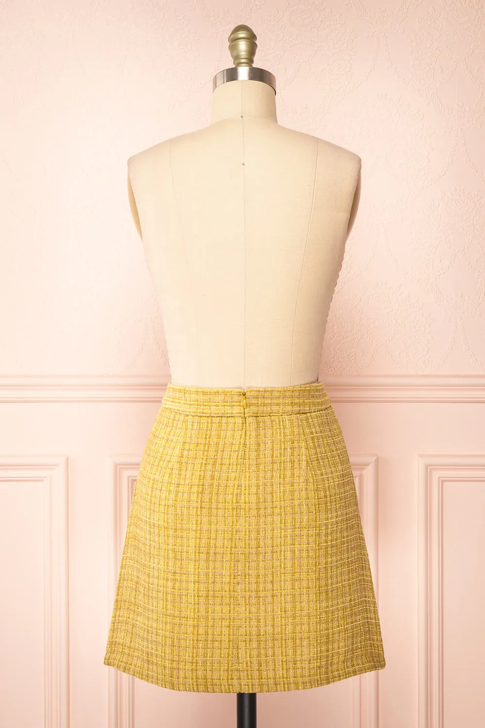 Aroubel | Short Yellow Tweed Skirt