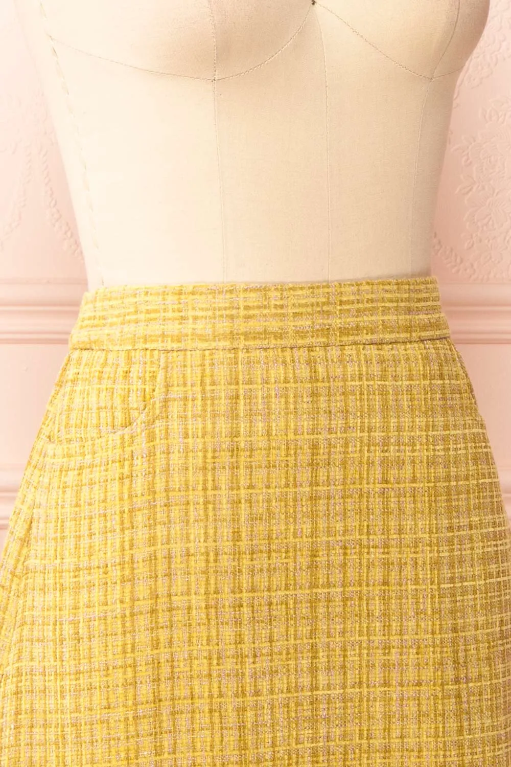 Aroubel | Short Yellow Tweed Skirt