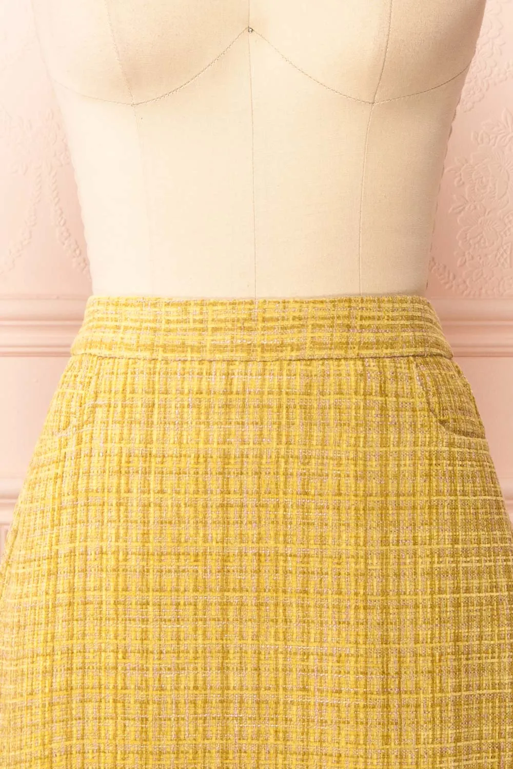 Aroubel | Short Yellow Tweed Skirt