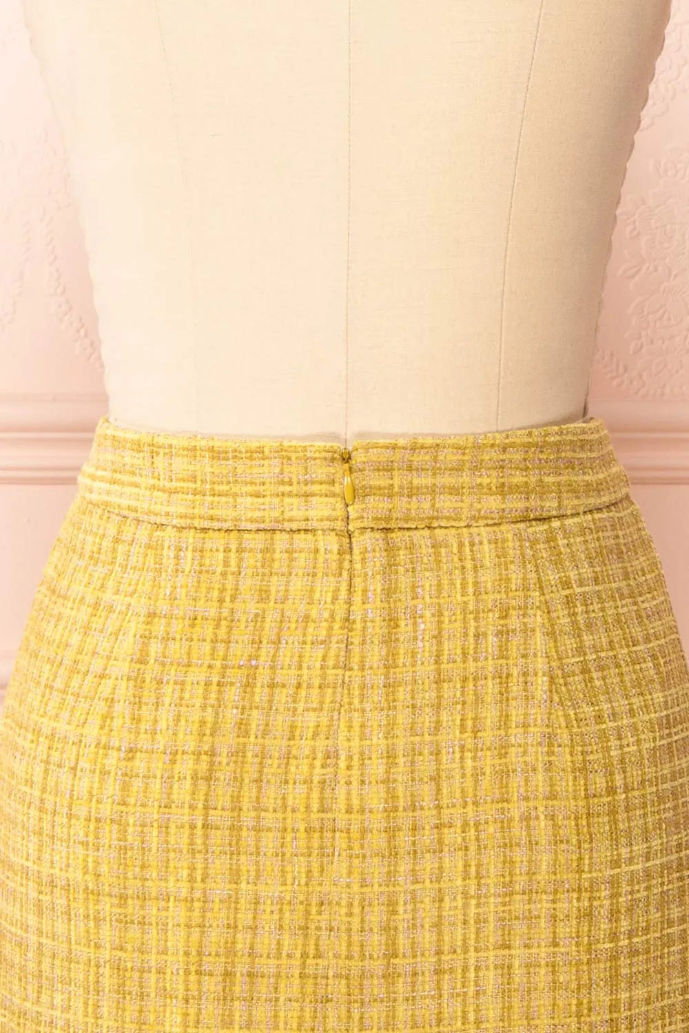 Aroubel | Short Yellow Tweed Skirt