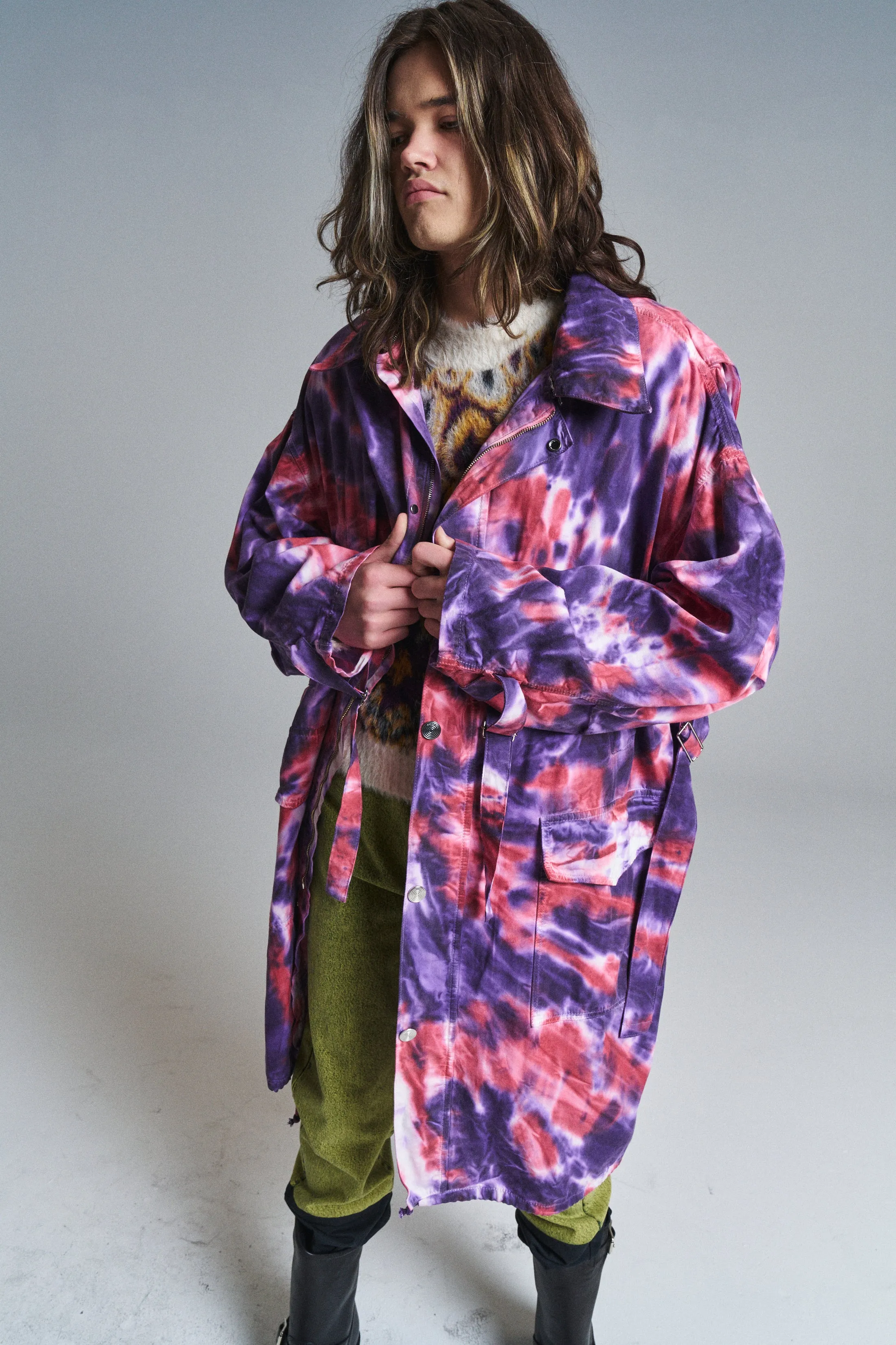 Aubergine & Red Tie Dye Sharko Parka