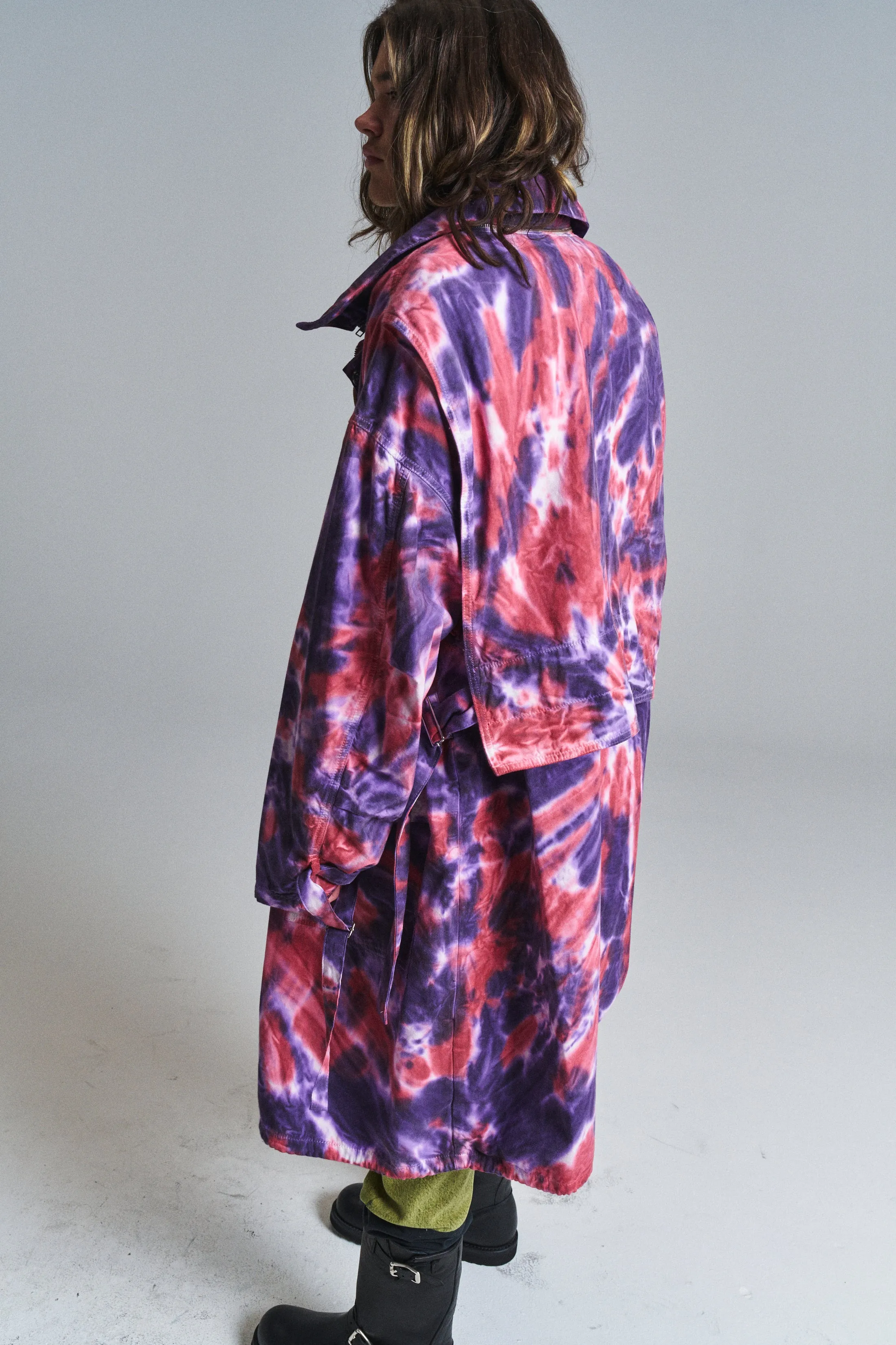 Aubergine & Red Tie Dye Sharko Parka