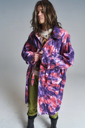 Aubergine & Red Tie Dye Sharko Parka