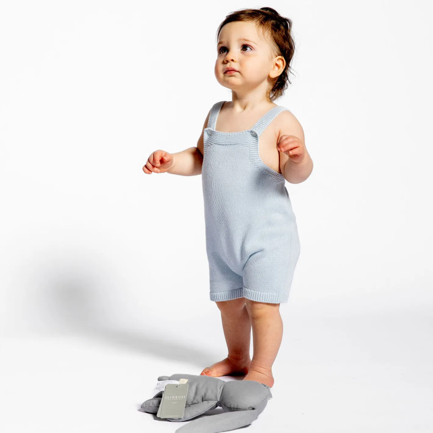 baby blue knit overall