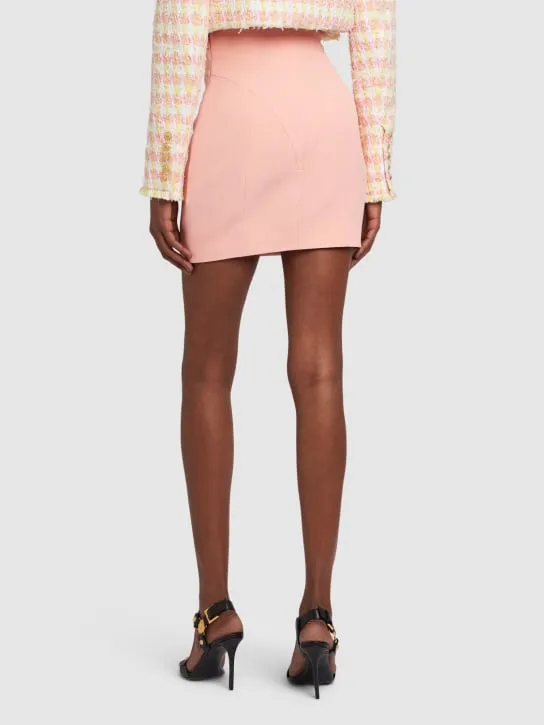 Balmain   High waist viscose crepe mini skirt 