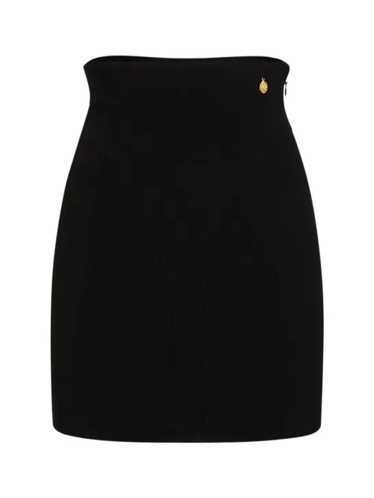 Balmain   High waist viscose crepe mini skirt 