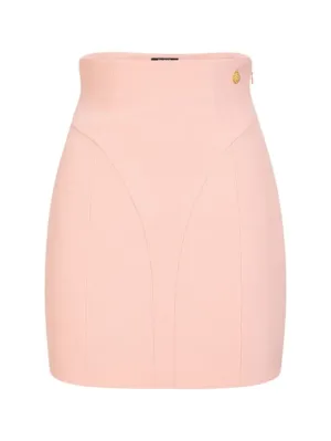 Balmain   High waist viscose crepe mini skirt 