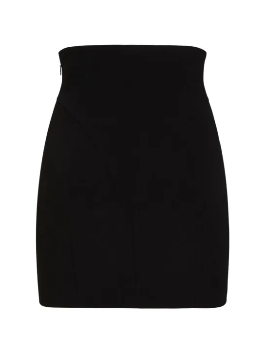 Balmain   High waist viscose crepe mini skirt 