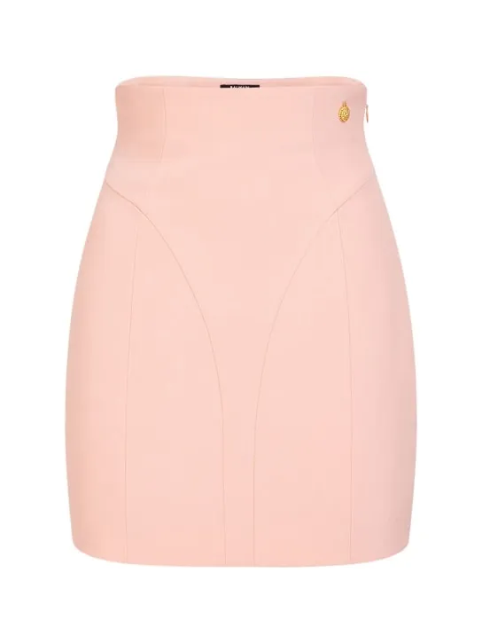 Balmain   High waist viscose crepe mini skirt 