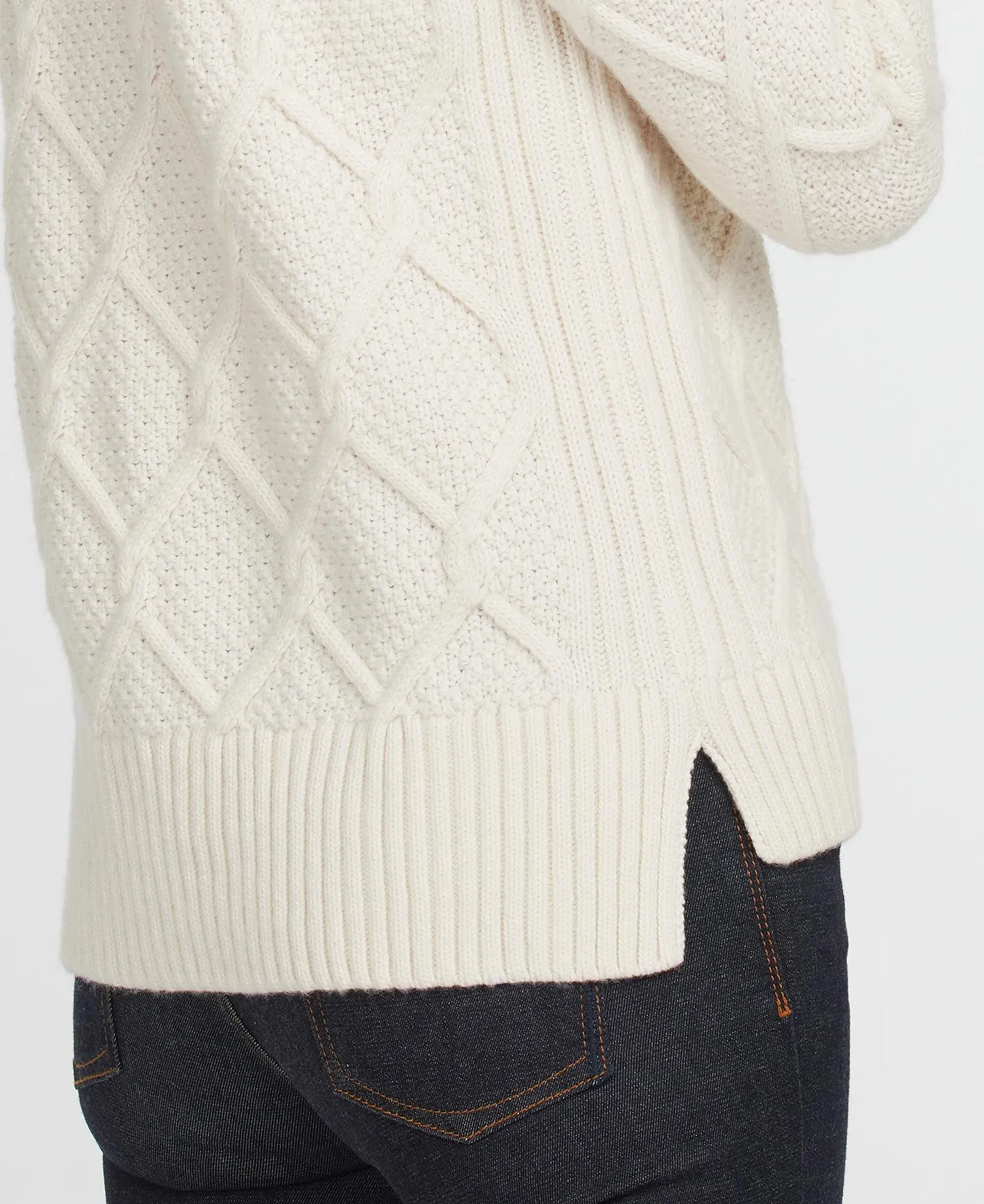 Barbour Burne Roll Neck Cream LKN1170