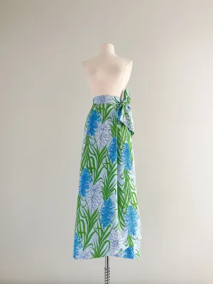 Beautiful 1960's Studio St. Croix Wrap Style Maxi Skirt / W 28