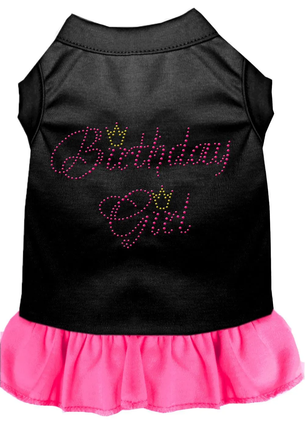 Birthday Girl Rhinestone Dress Black With Bright Pink Lg (14)