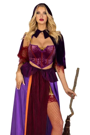 Black Magic Babe Sarah Costume - 3-Piece Velvet Witch Set