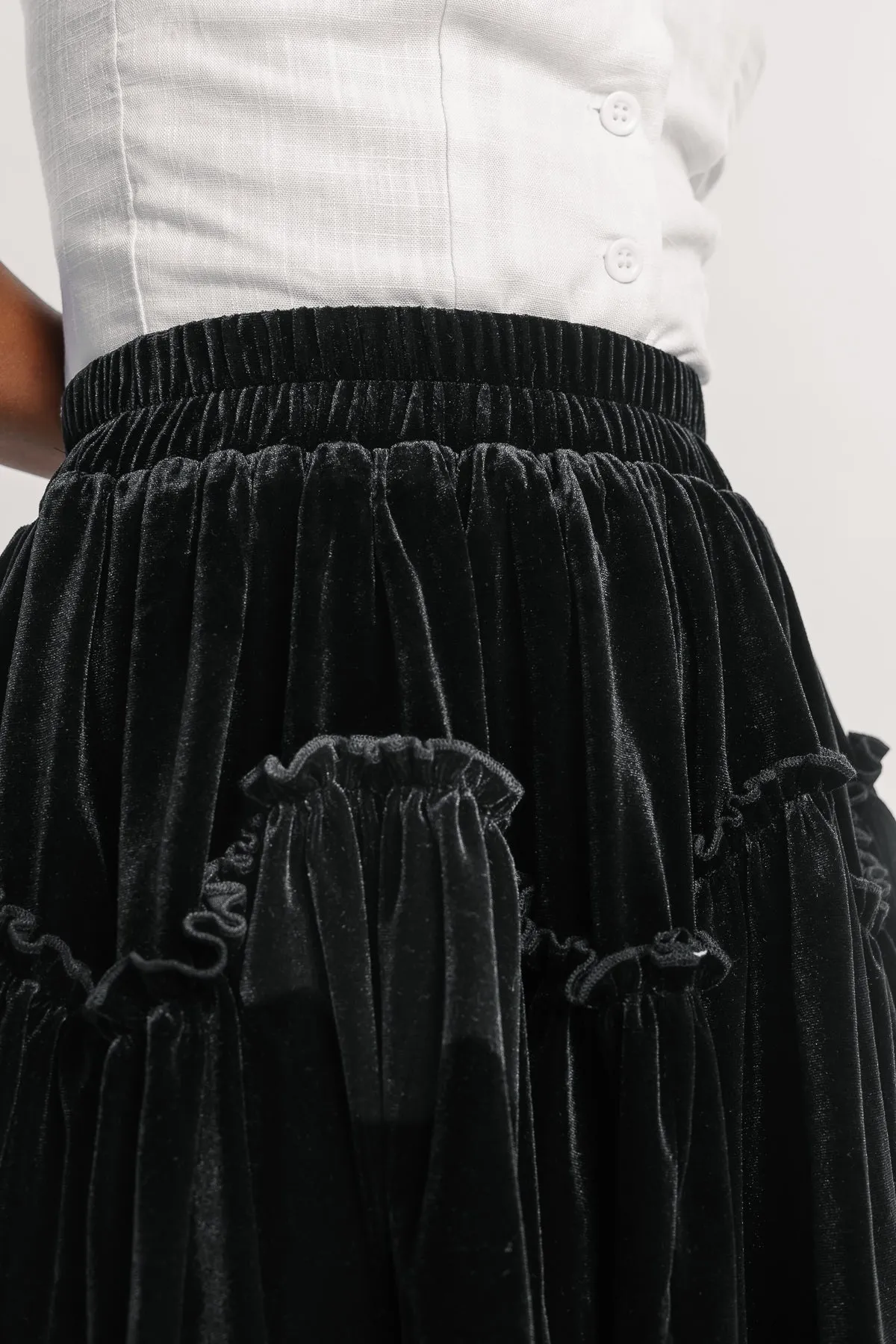 Black Velvet Mini Skirt