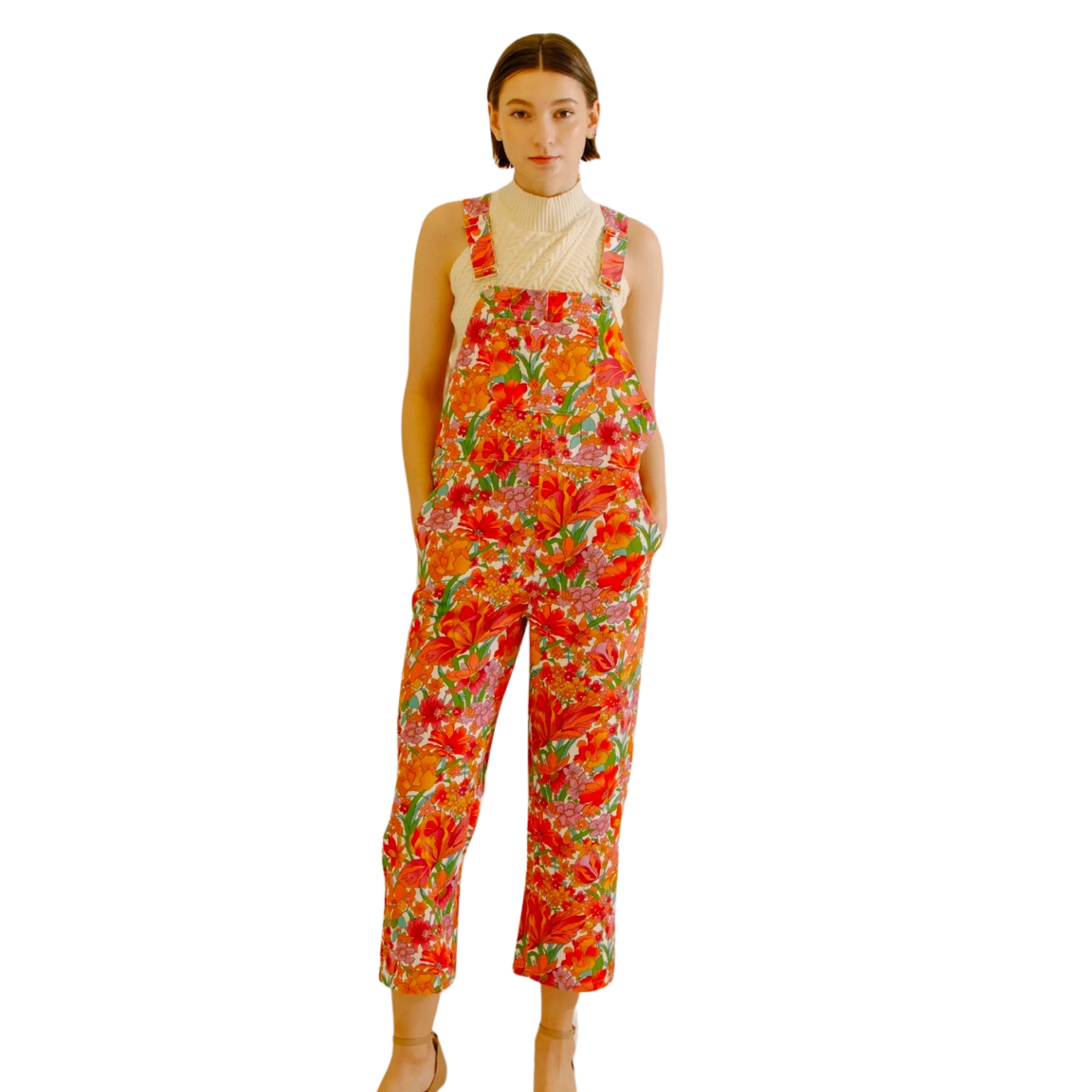 Bright Multi Floral Overall Pants