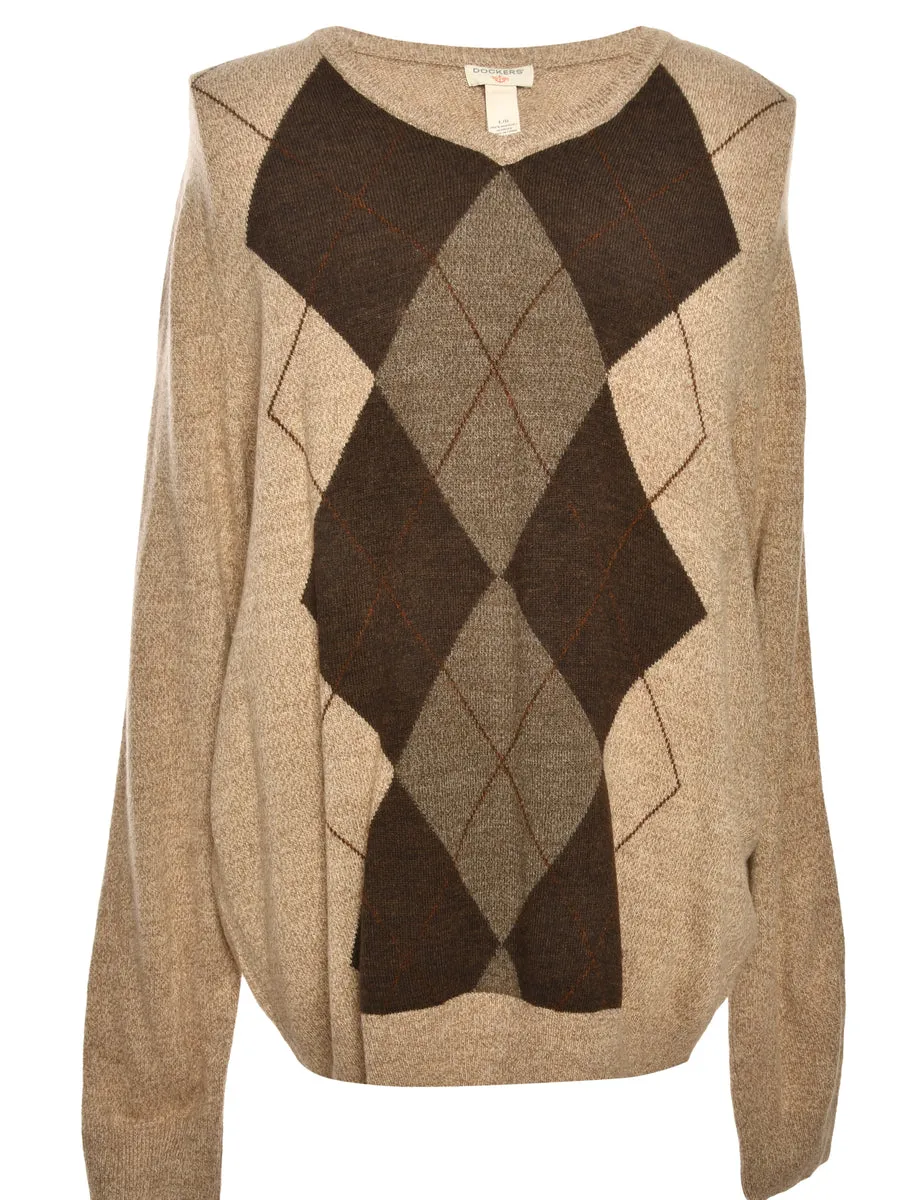 Brown Dockers Argyle Jumper - L