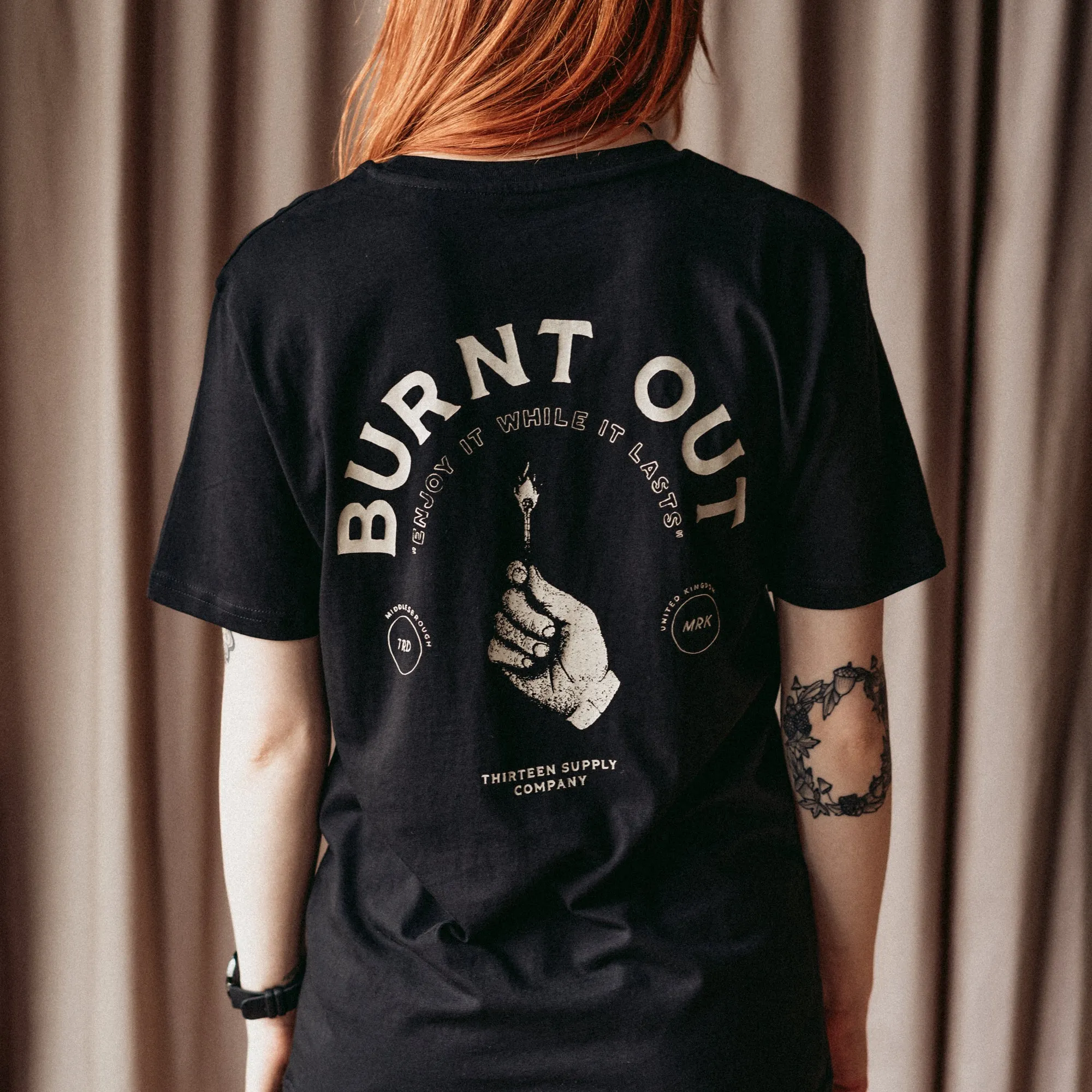 BURNT OUT - BLACK UNISEX T-SHIRT