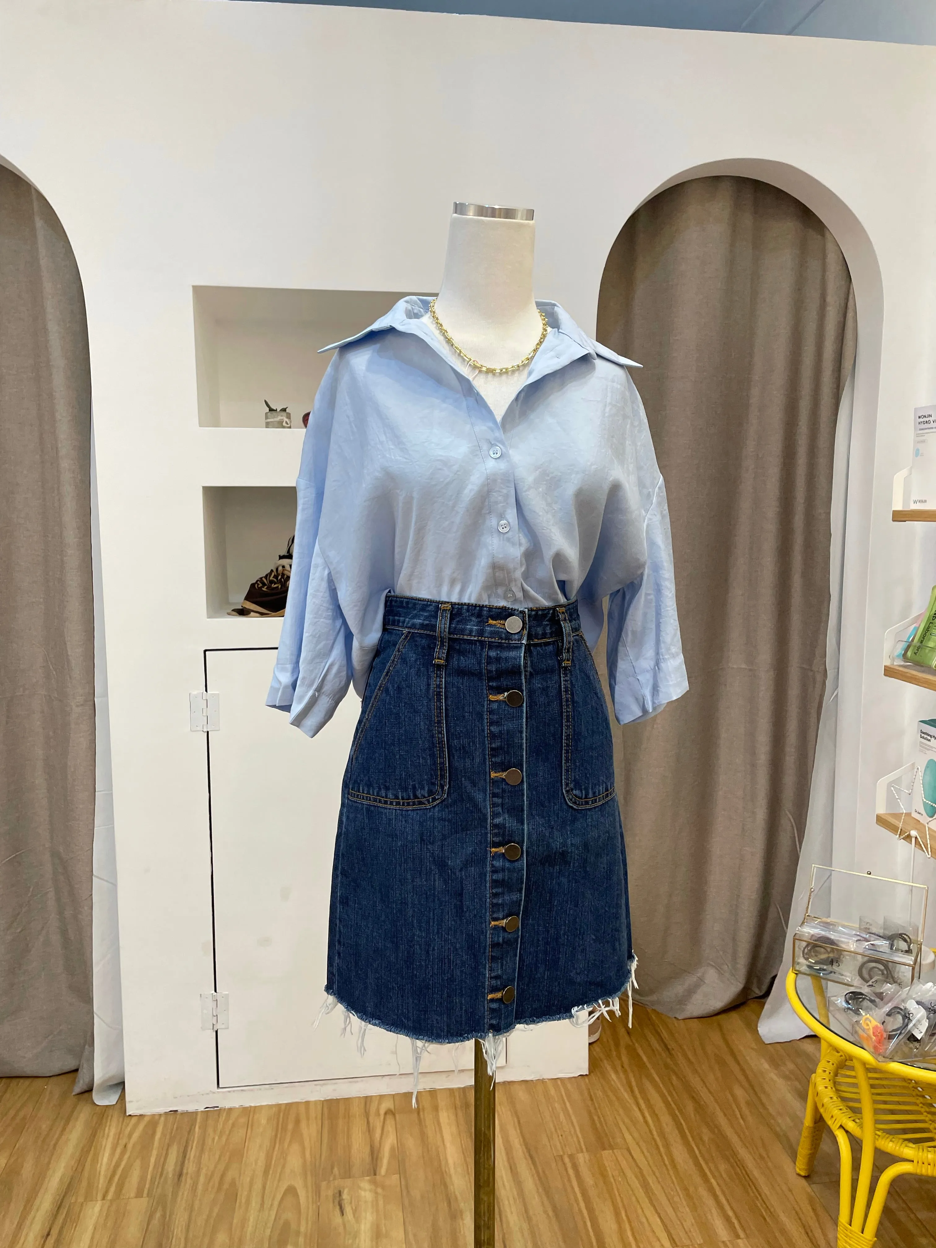 Buttoned Jean skirt