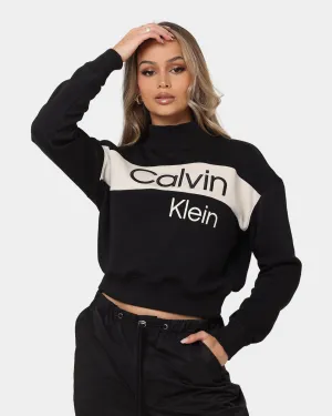 Calvin Klein Women's Colour Blocking Mock Neck Jumper Ck Black