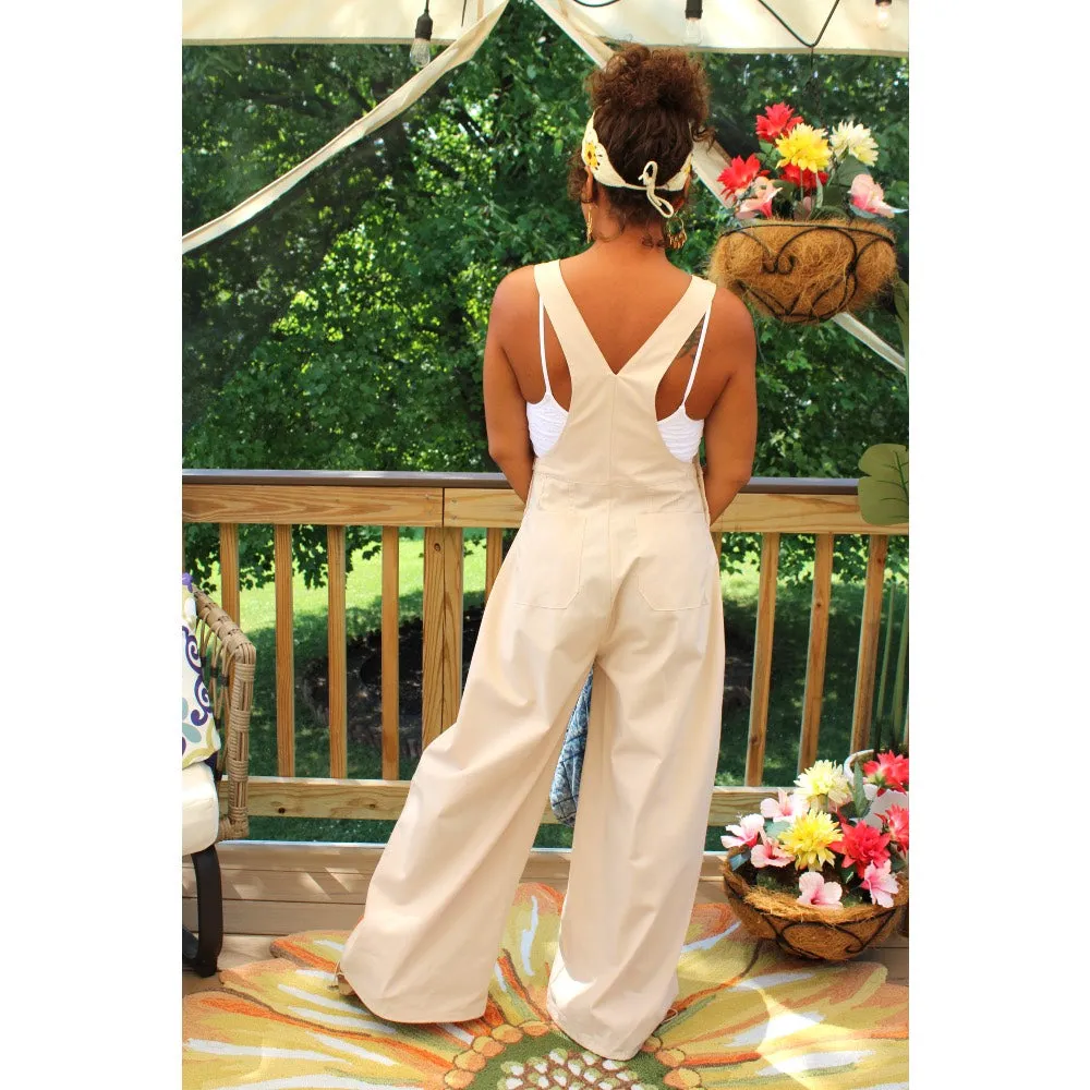 Cargo Drawstring Overall Jumpsuit