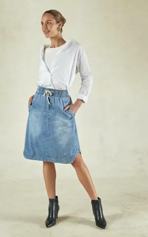 Cecil Sunbleached Denim Skirt