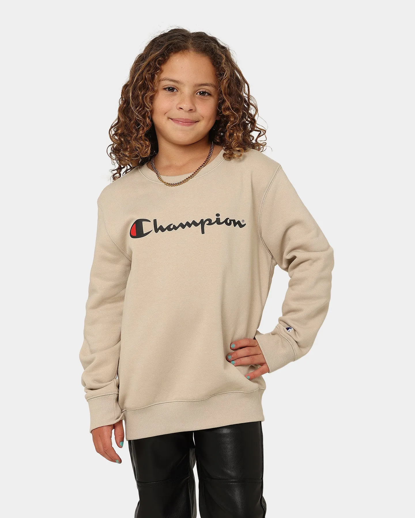 Champion Kids' Script Crewneck Sand Storm