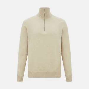 Cream Half-Zip Cashmere Jumper