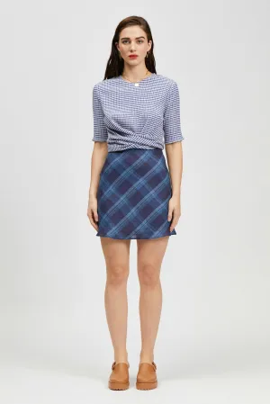 Curto Skirt Blue/Navy Check