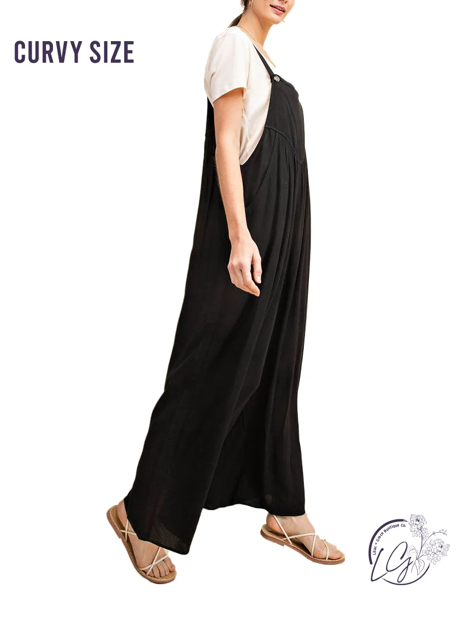 Curvy Urban Charm Crepe Overall Jumpsuit