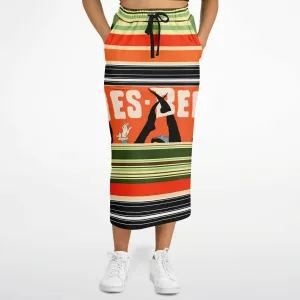 Dance Steps Striped Eco-Poly Long Pocket Skirt