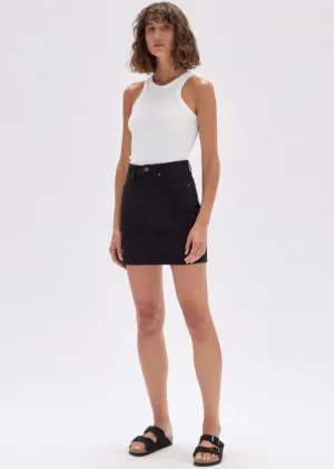 Denim Mini Skirt Jet Black