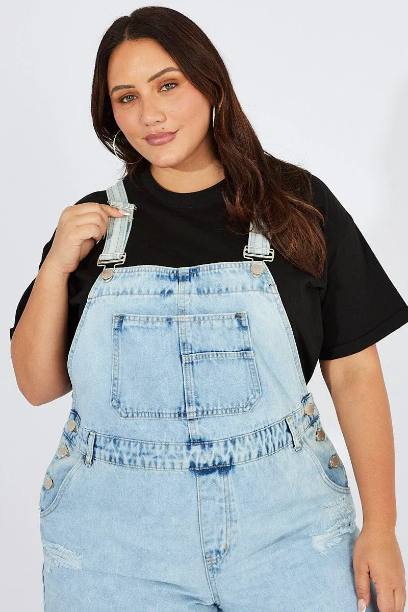 Denim Overall Distressed