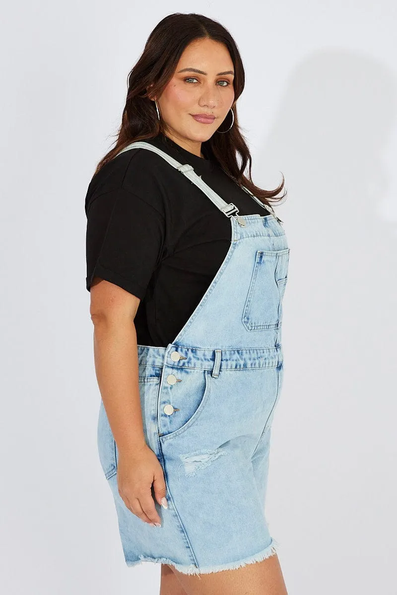 Denim Overall Distressed