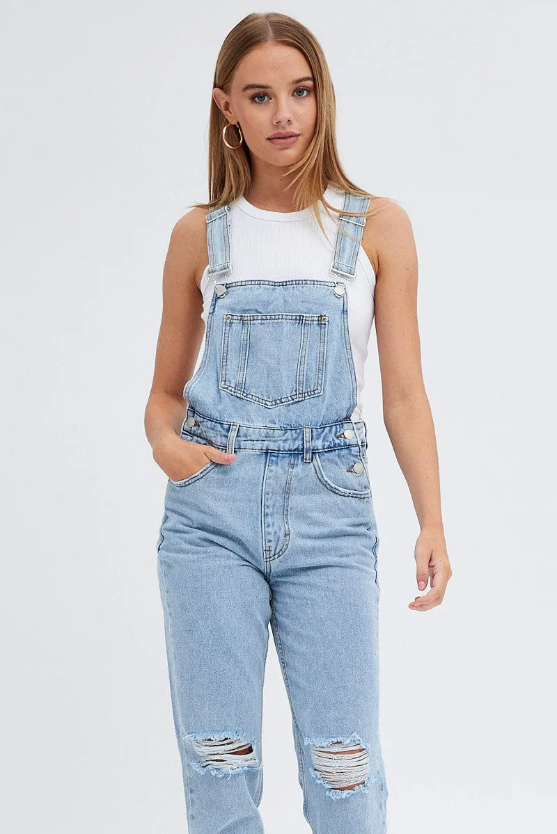 Denim Overall Jeans Ripped