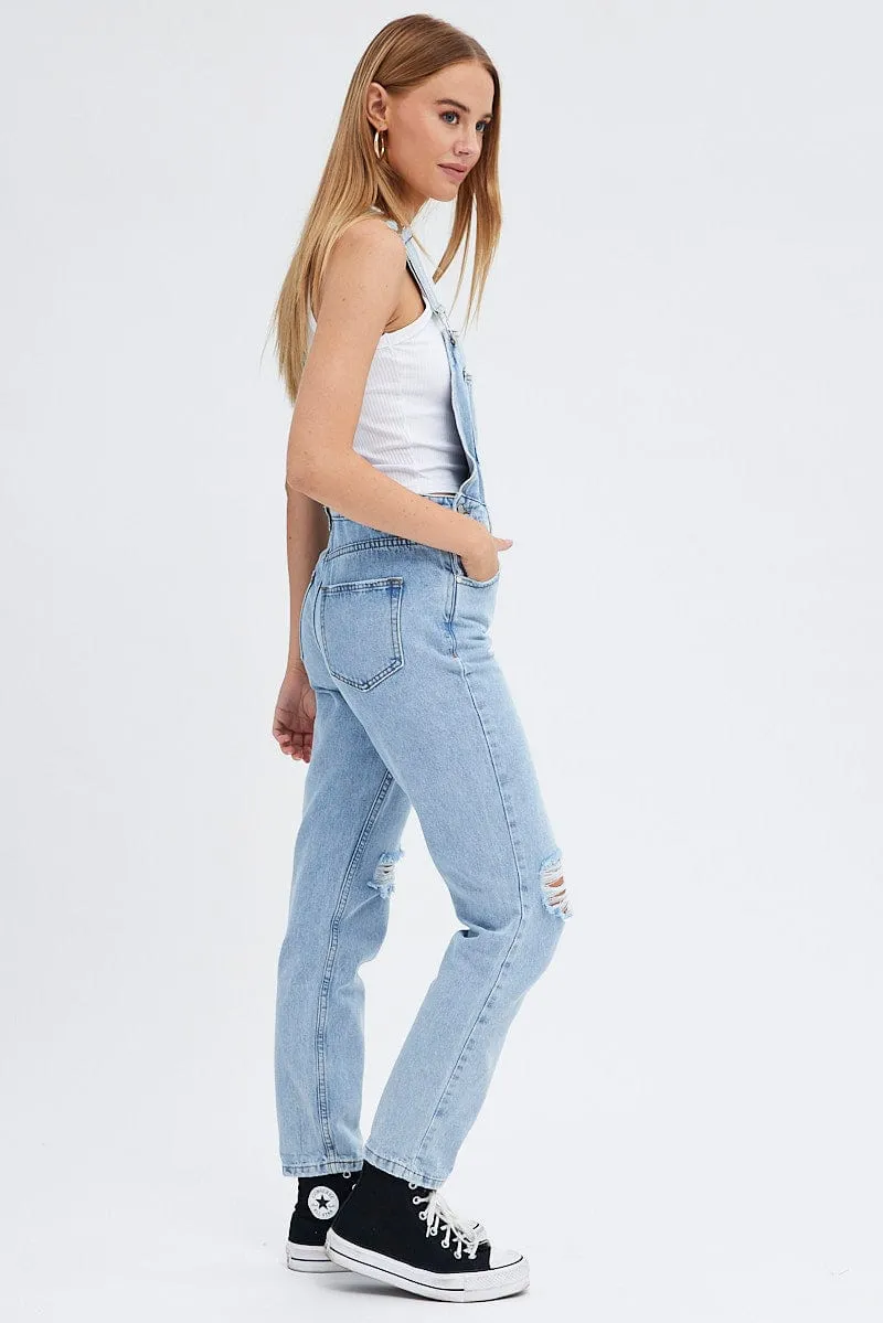 Denim Overall Jeans Ripped