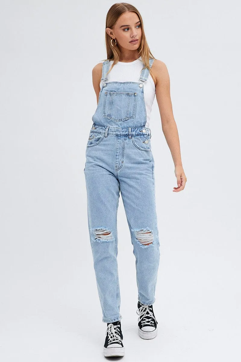 Denim Overall Jeans Ripped