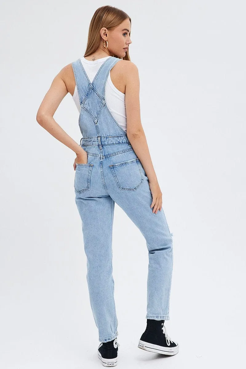 Denim Overall Jeans Ripped