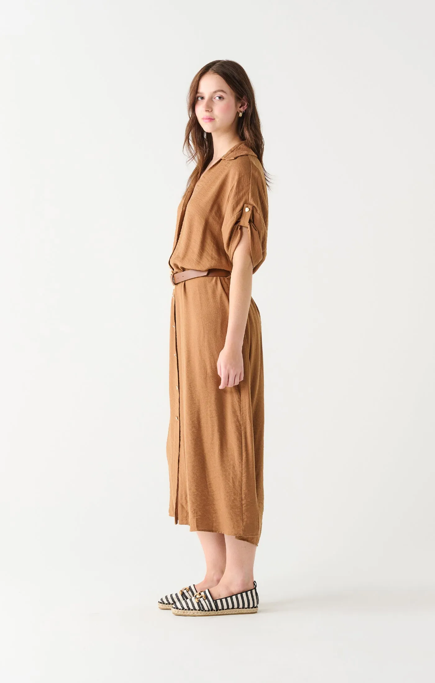 Dex Winona Belted Midi Shirt Dress