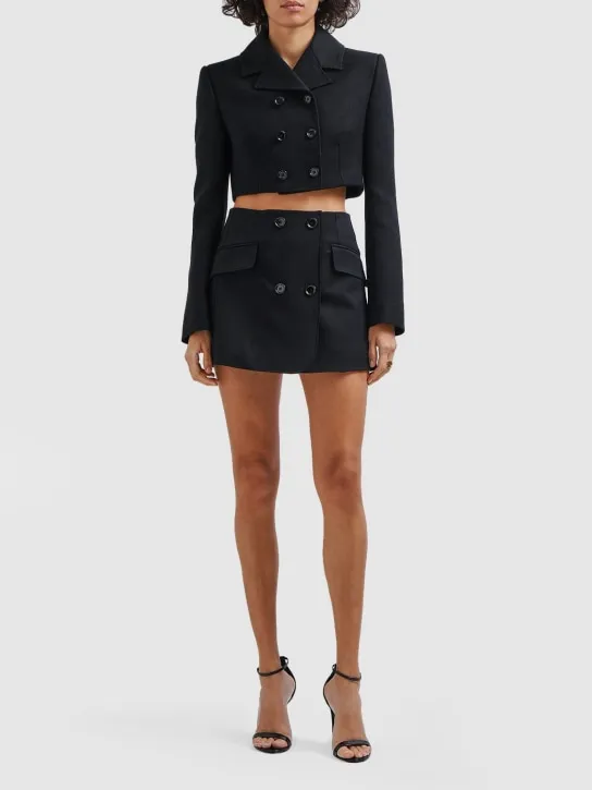 Dolce&amp;Gabbana   Stretch wool crepe mini skirt 