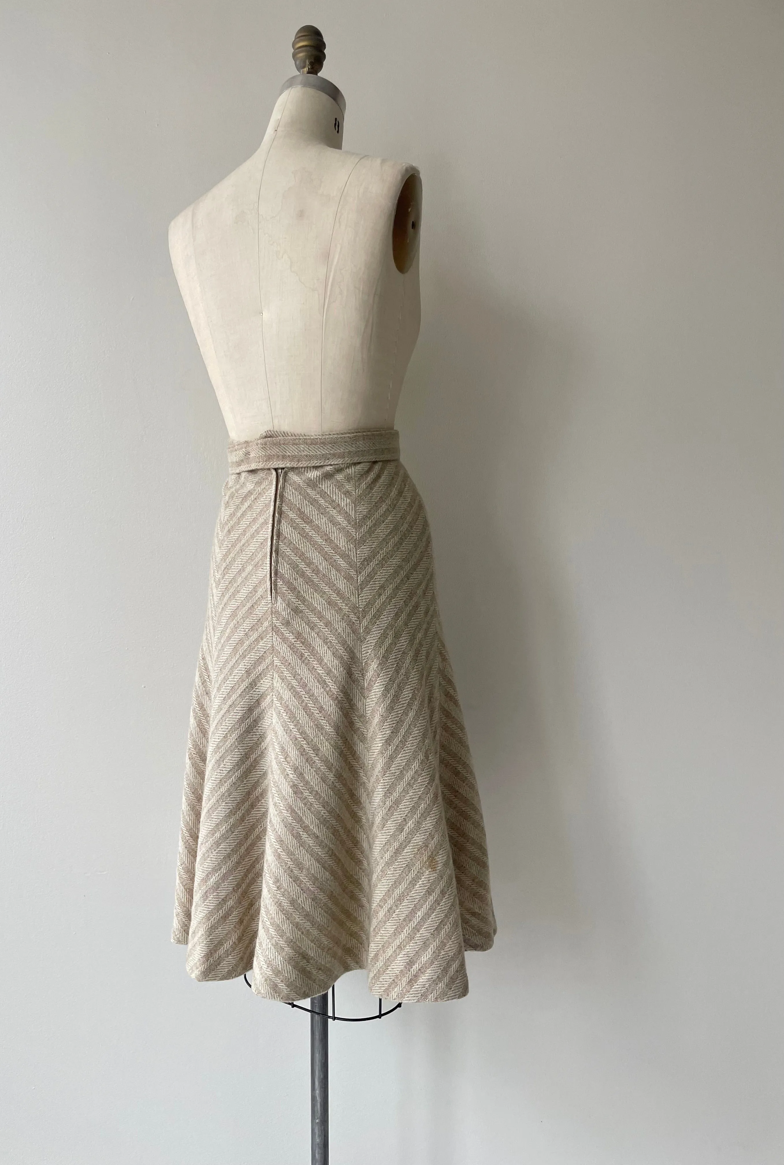 Double Cream Wool Skirt | 1970s