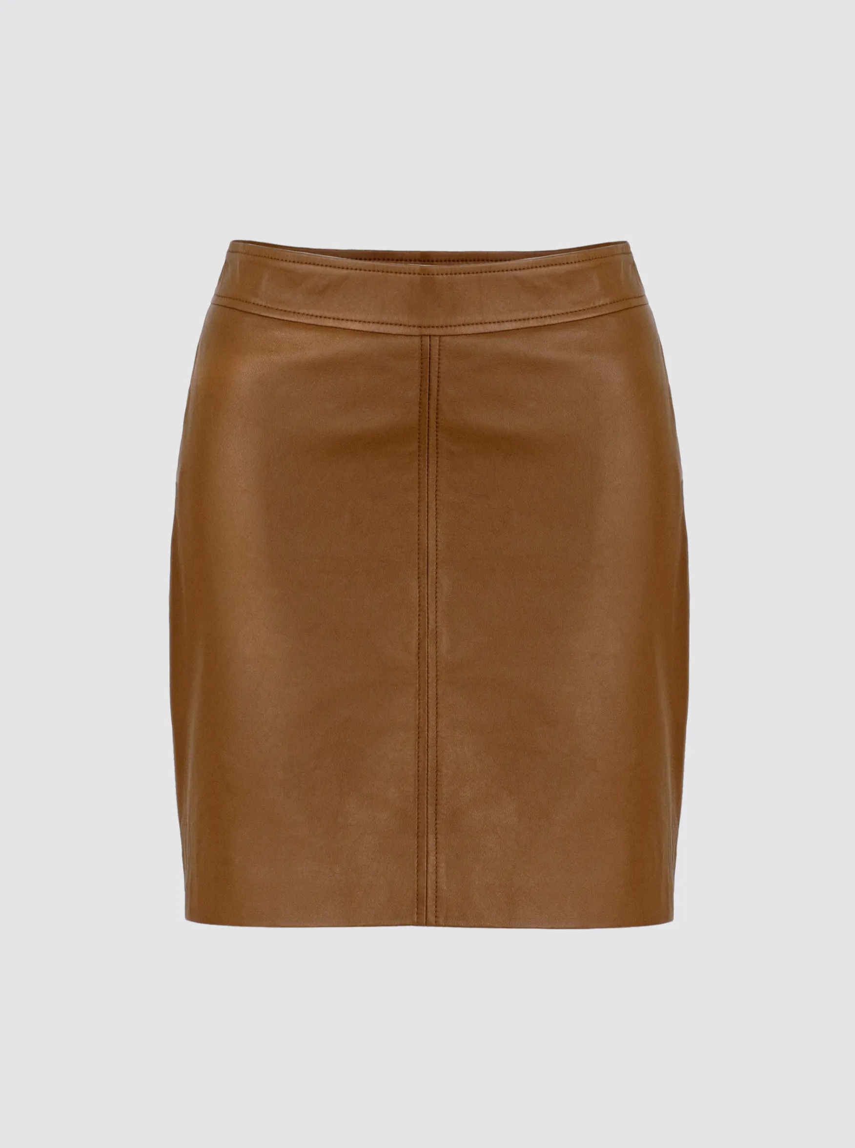 DYLAN LEATHER MINI SKIRT - CARAMEL